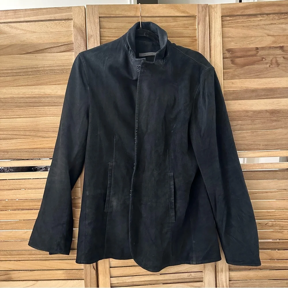 John Varvatos Collection Goat Suede Hook And Bar Slim Fit Jacket size 48